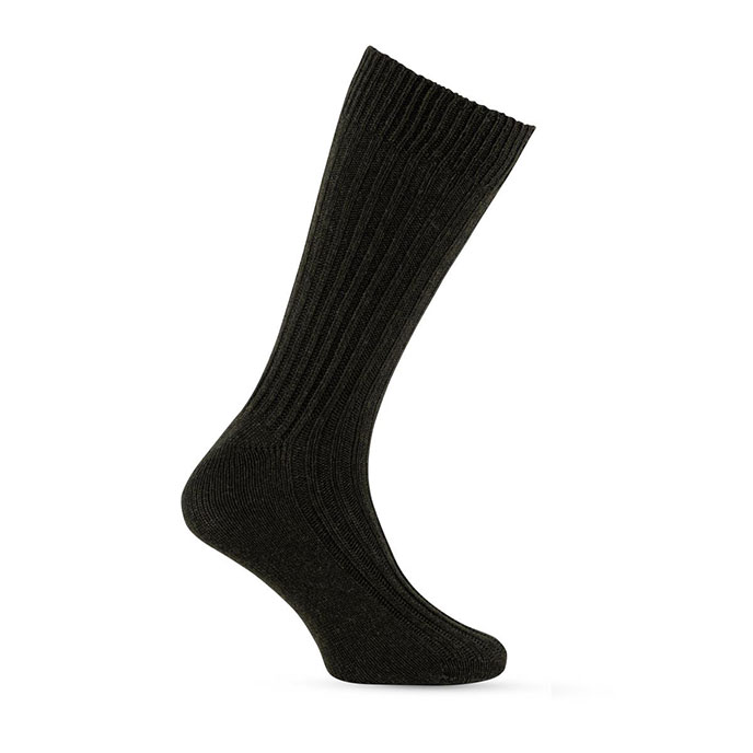 totes® Mens Twin Pack Ribbed Wool Blend Socks Mustard / Green Extra Image 3